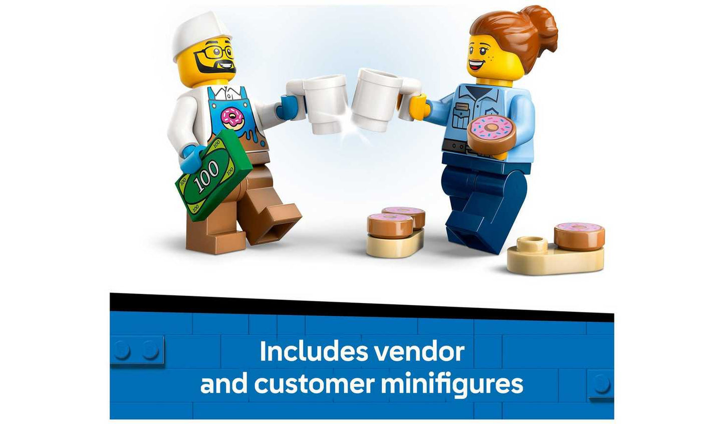 LEGO City Doughnut Truck Toy, Set with 2 Minifigures 60452
