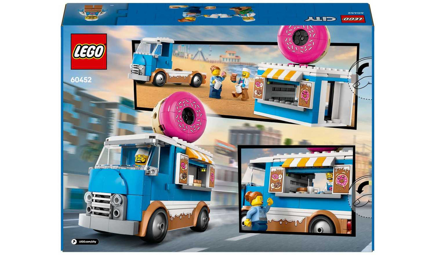 LEGO City Doughnut Truck Toy, Set with 2 Minifigures 60452