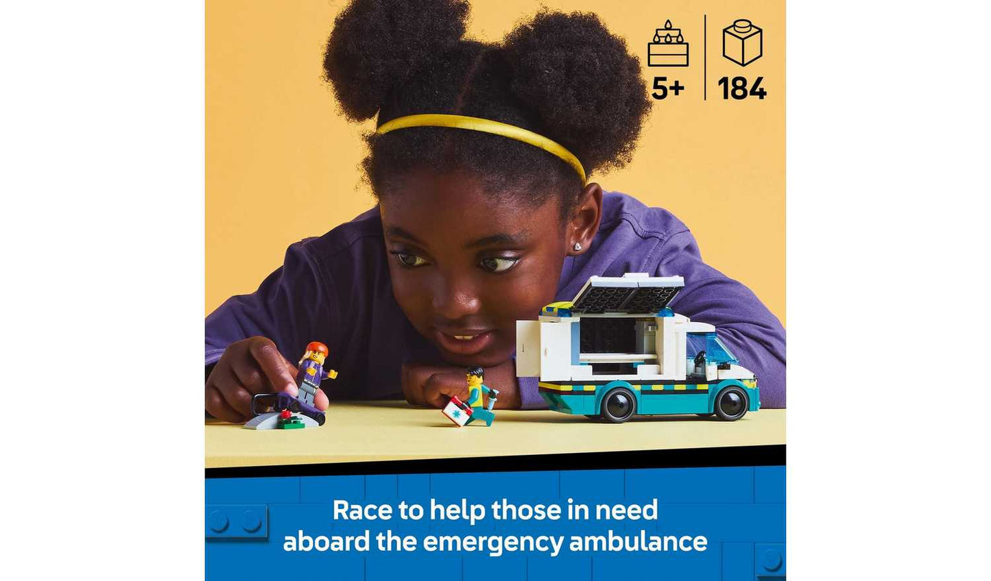 LEGO City Emergency Ambulance Toy Set with Minifigures 60451