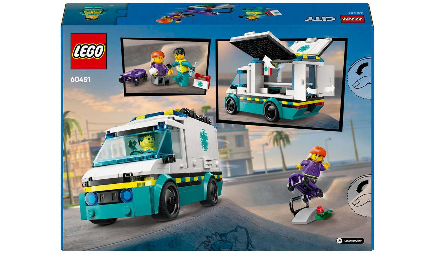 LEGO City Emergency Ambulance Toy Set with Minifigures 60451