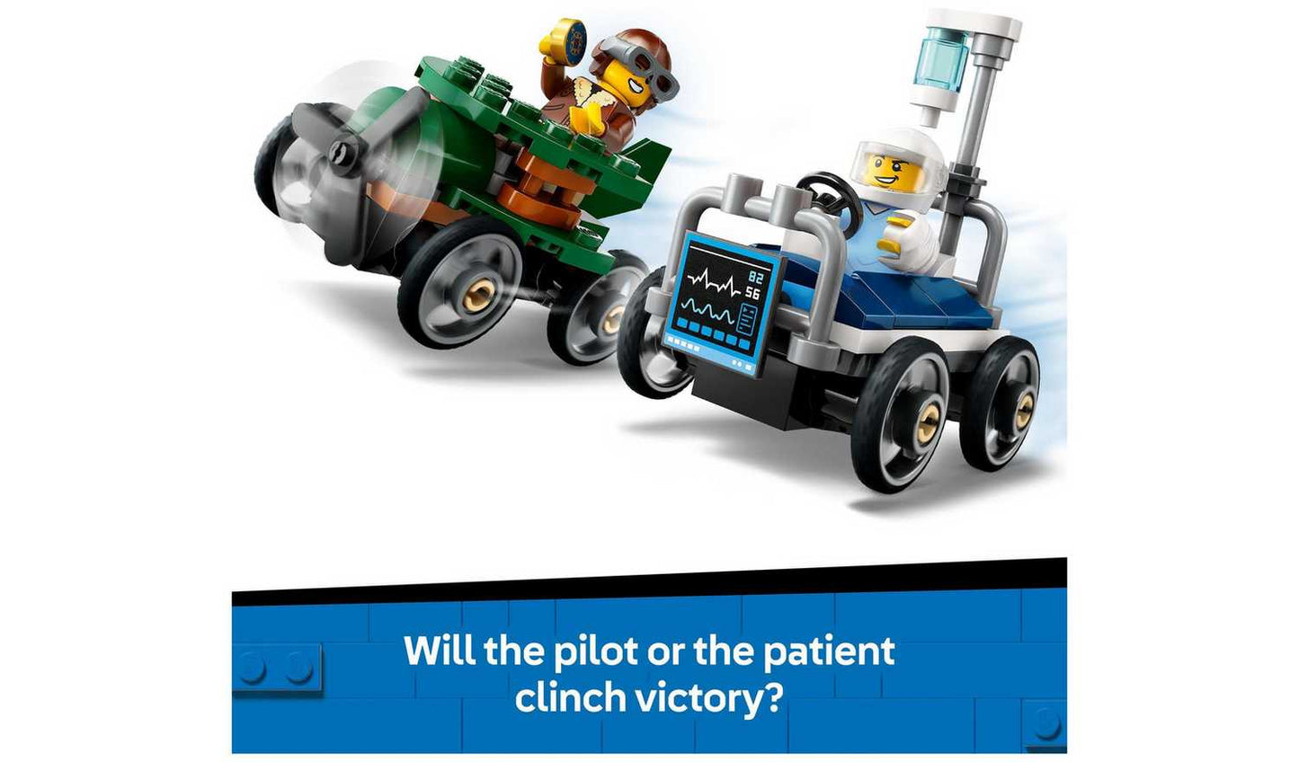 LEGO City Aeroplane vs. Hospital Bed Race Car Pack 60459