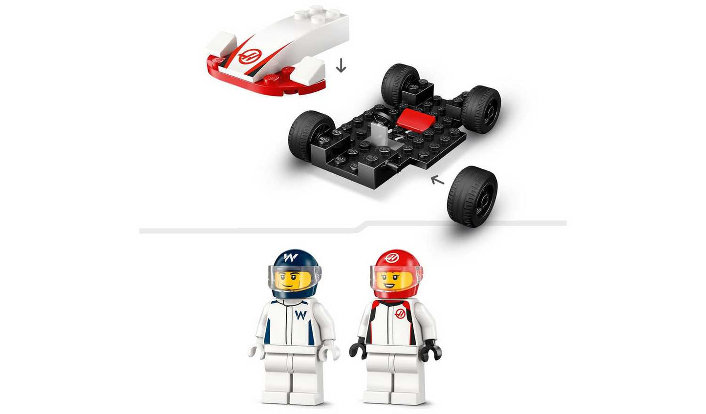 LEGO City F1 Williams Racing & Haas F1 Race Cars Set 60464
