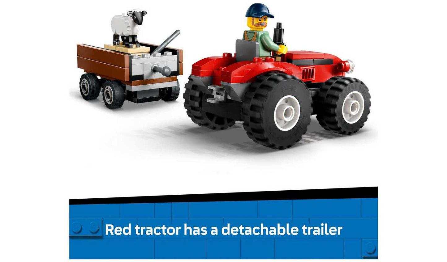 LEGO City Red Farm Tractor with Trailer & Sheep Toys 60461