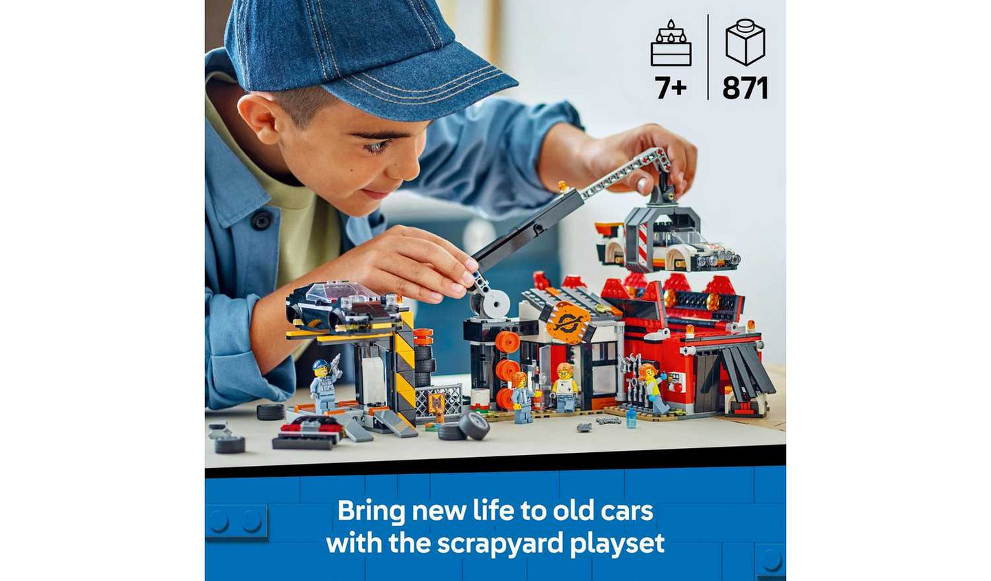 LEGO City Scrapyard with Cars, Building Toy Set 60472