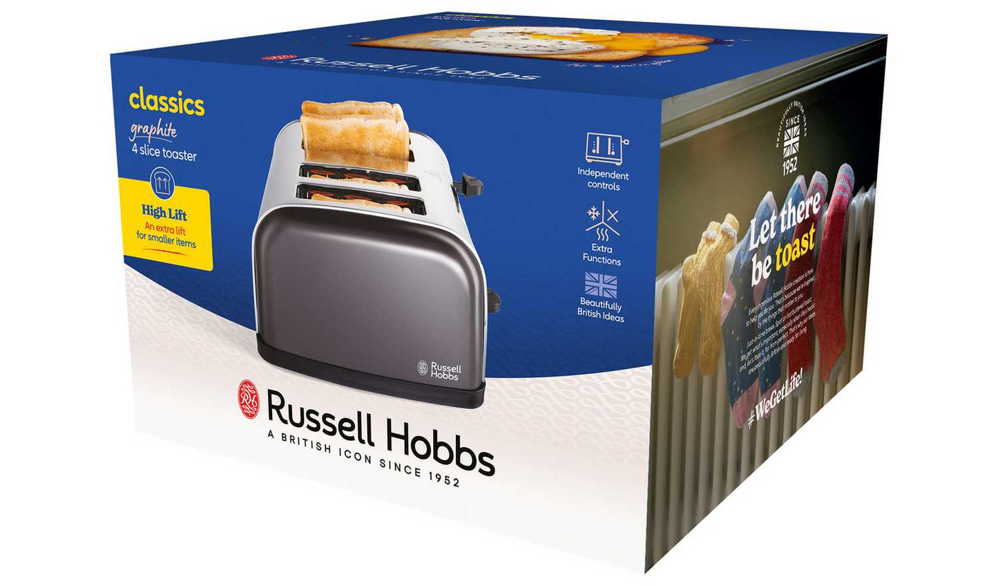 Russell Hobbs Worcester 4 Slice Grey Toaster 28366
