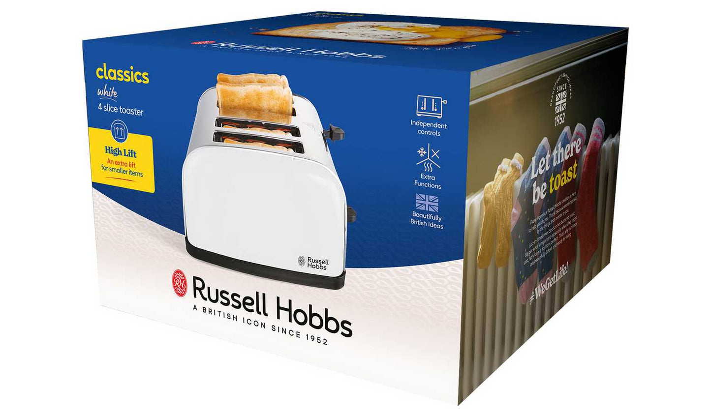 Russell Hobbs Worcester 4 Slice White Toaster 28361