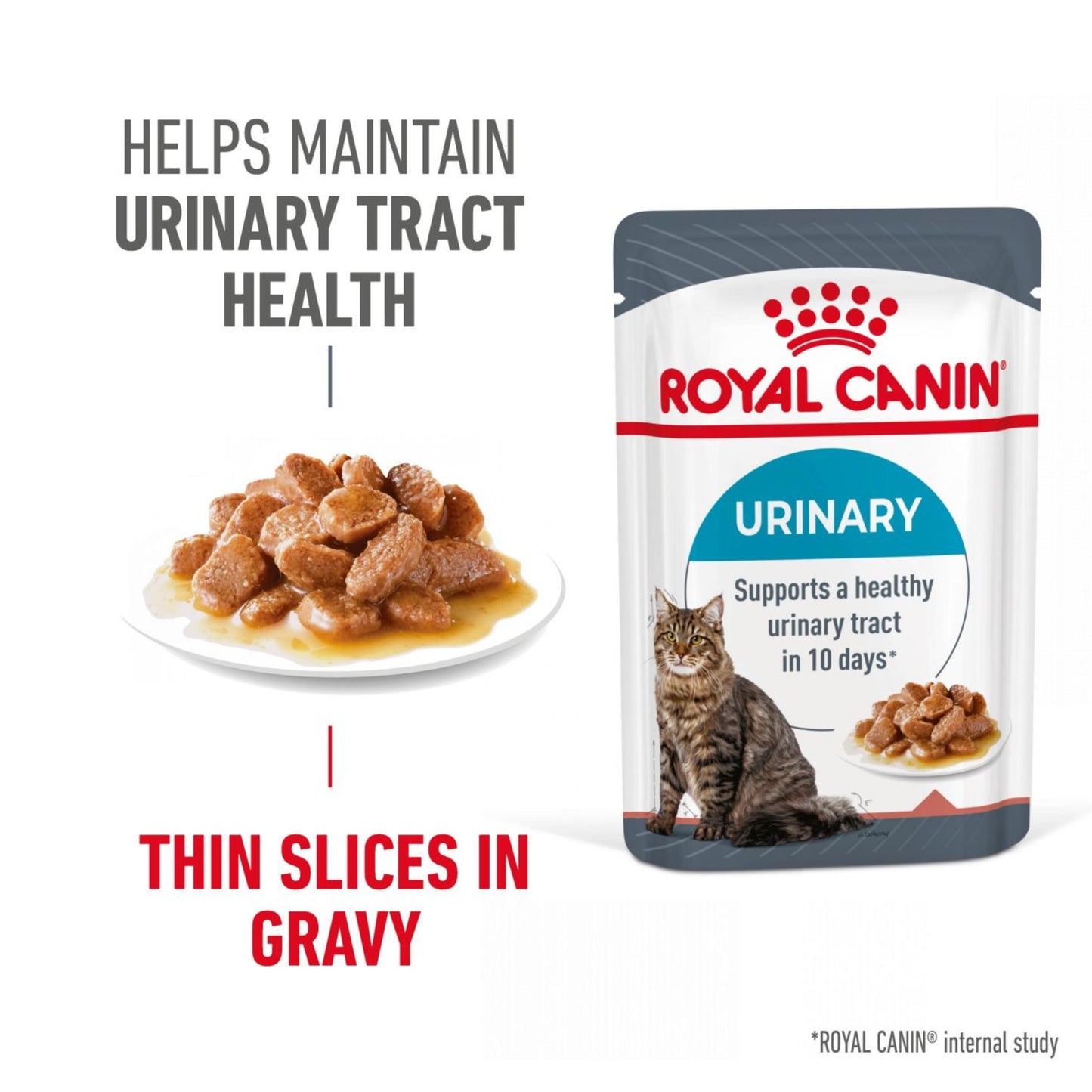 Royal Canin Urinary Care Wet Adult Cat Food In Gravy 48x85g