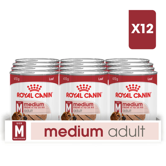 Royal Canin Medium Adult Wet Dog Food In Loaf Can 12x410g