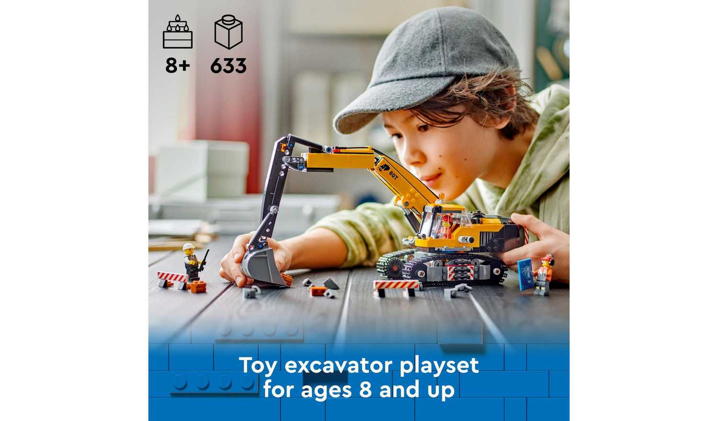 LEGO City Yellow Construction Excavator Digger Toy Set 60420