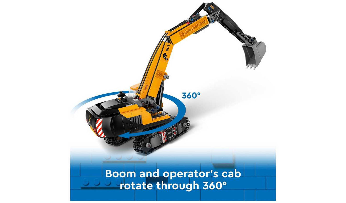 LEGO City Yellow Construction Excavator Digger Toy Set 60420