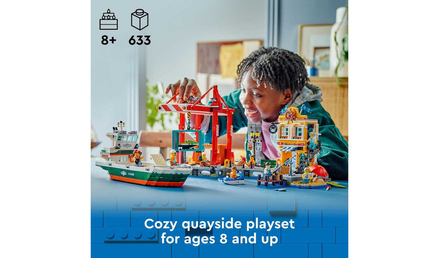 LEGO City Seaside Harbour with Cargo Ship Building Toy 60422