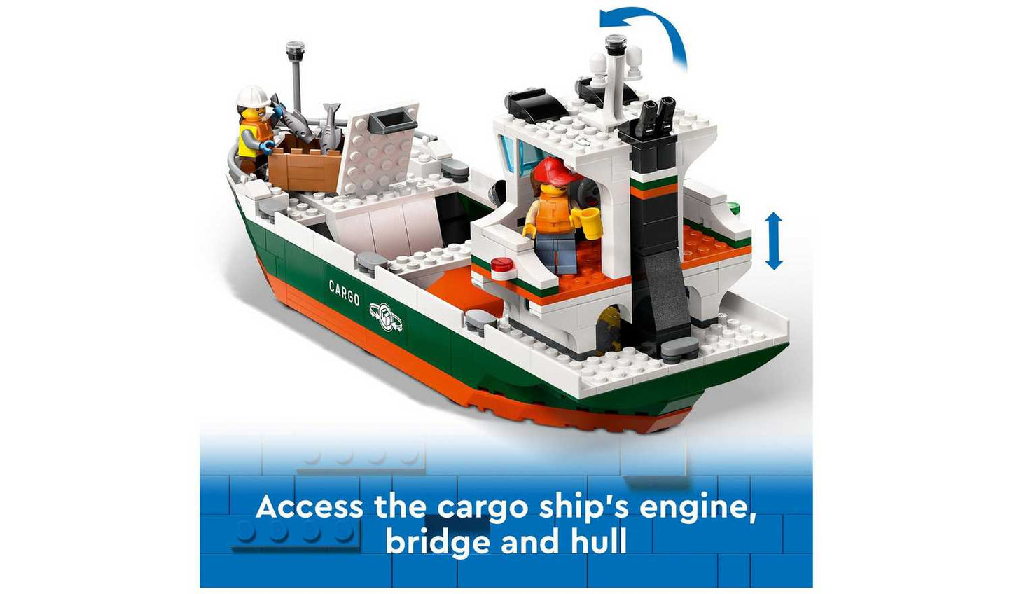 LEGO City Seaside Harbour with Cargo Ship Building Toy 60422
