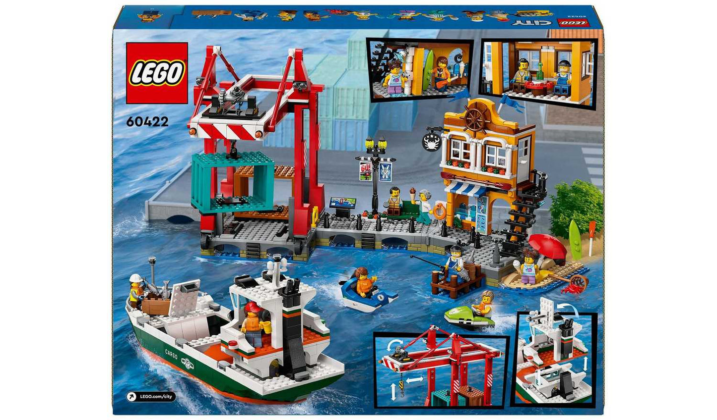 LEGO City Seaside Harbour with Cargo Ship Building Toy 60422