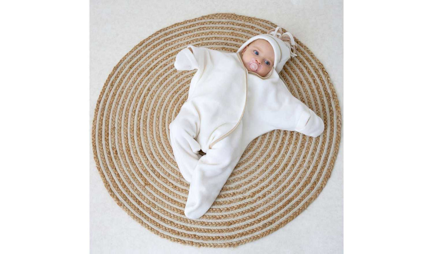 Clair De Lune Fleece Wrap Blanket - Cream