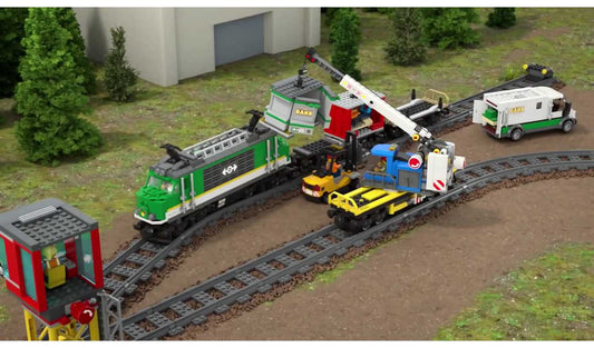 LEGO City Cargo Train RC Battery Powered Toy Track Set 60198