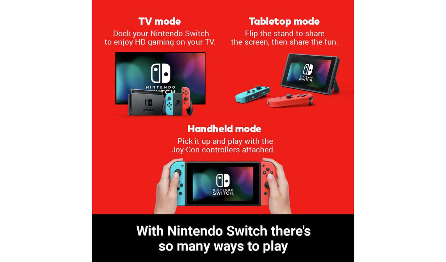 Nintendo Switch Console - Neon with improved battery