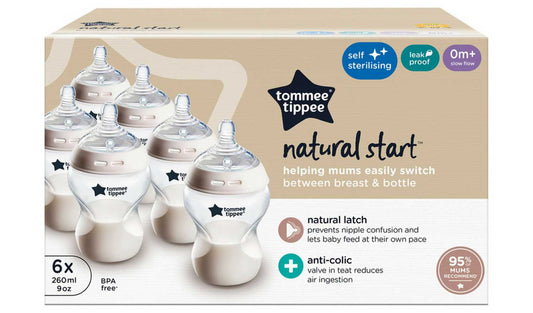 Tommee Tippee Natural Start Anti-Colic Baby Bottle Pack of 6