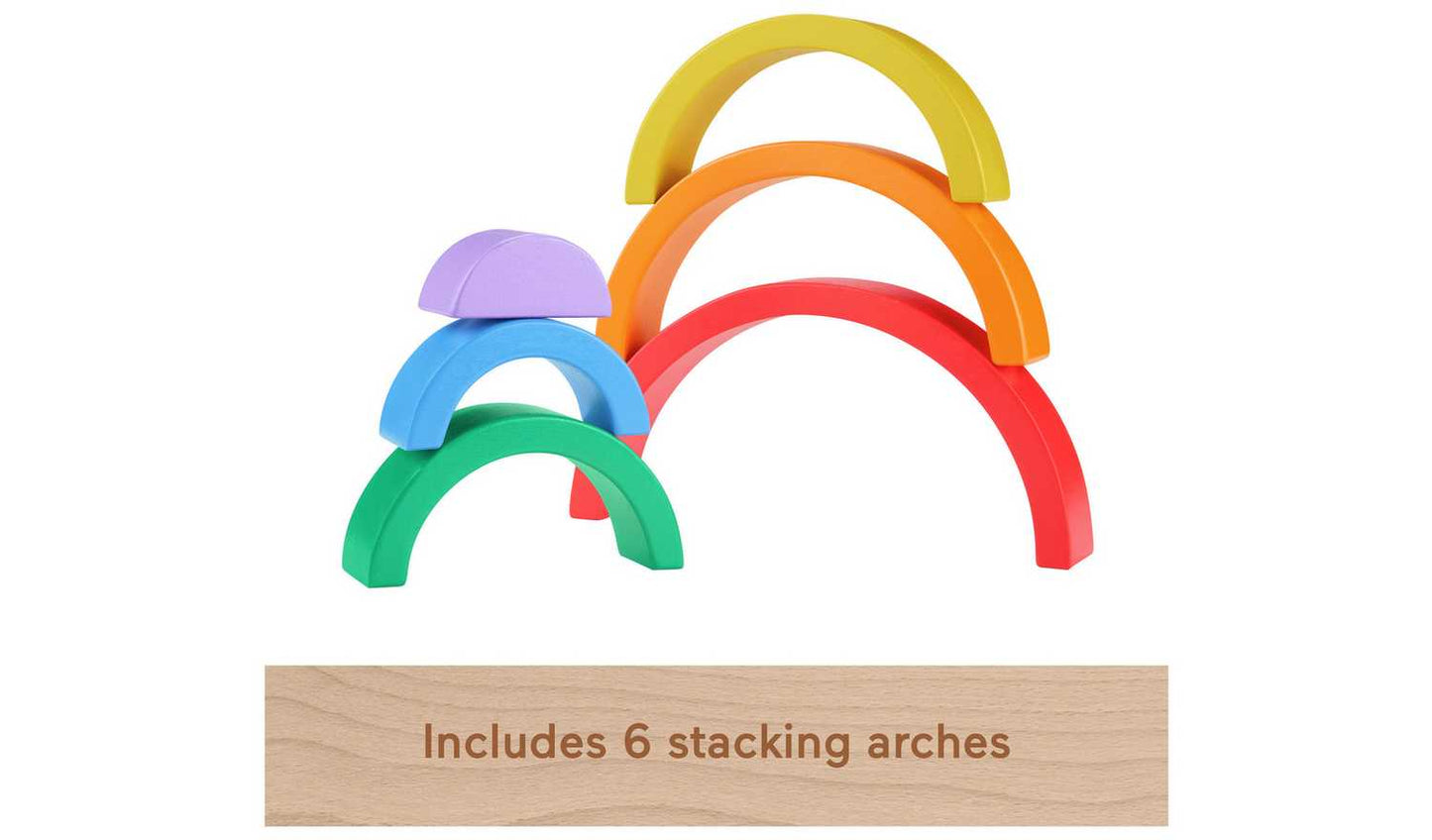 Fisher-Price Toddler Toy Wooden Stacking Rainbow