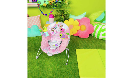 Bright Starts Pink Paradise Vibrating Bouncer