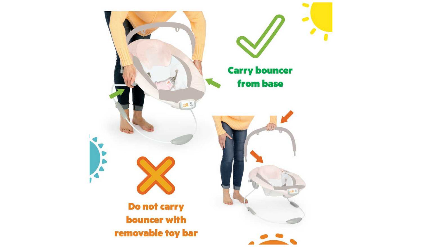 Bright Starts Pink Paradise Vibrating Bouncer