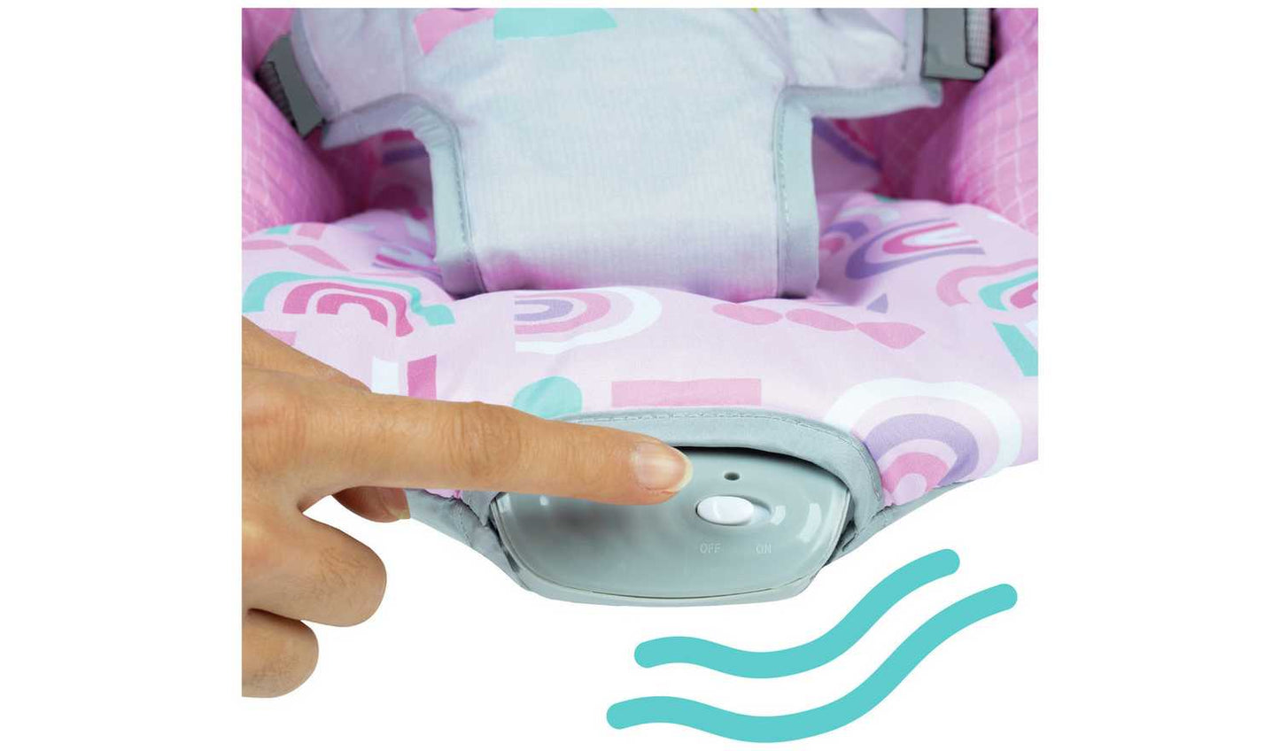 Bright Starts Pink Paradise Vibrating Bouncer