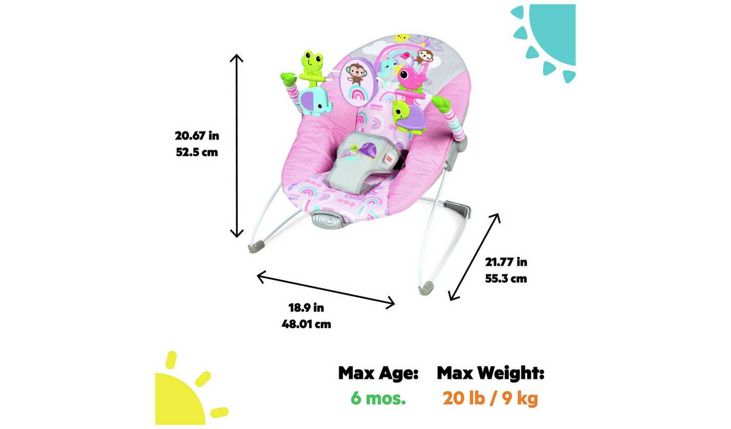 Bright Starts Pink Paradise Vibrating Bouncer