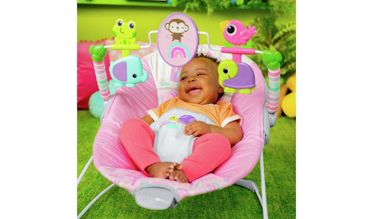 Bright Starts Pink Paradise Vibrating Bouncer