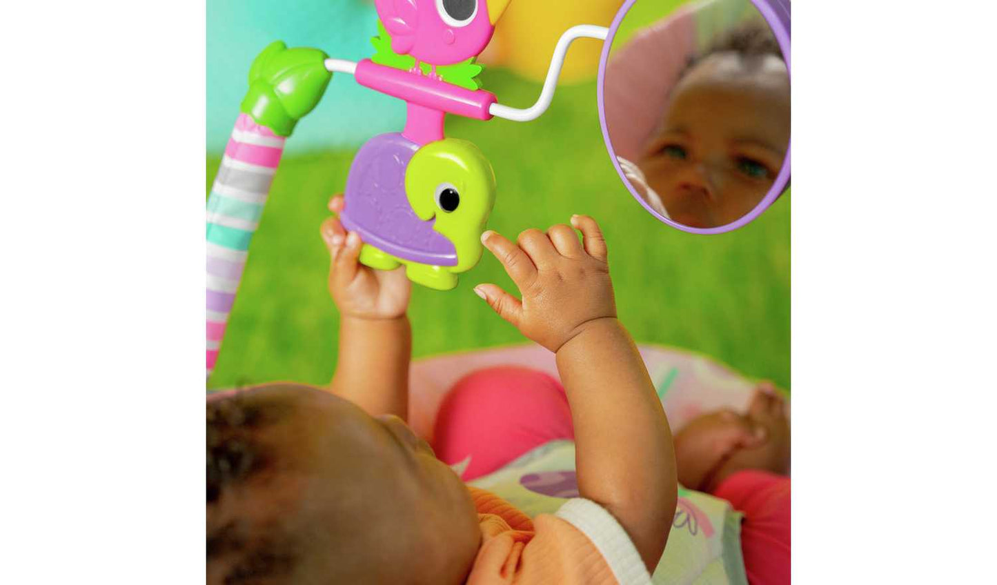 Bright Starts Pink Paradise Vibrating Bouncer