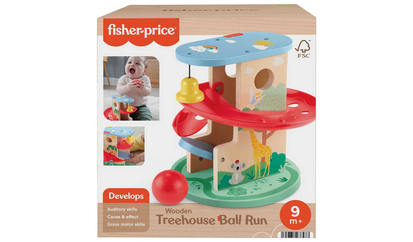Fisher-Price Baby & Toddler Toy Wooden Treehouse Ball Run