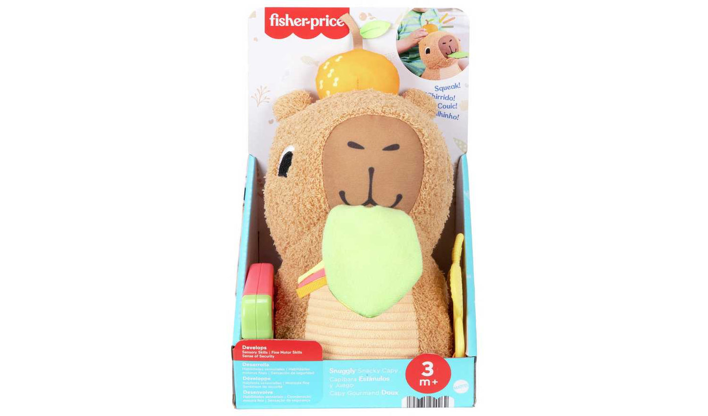 Fisher-Price Snuggly Snacky Capybara Plush Baby Sensory Toy