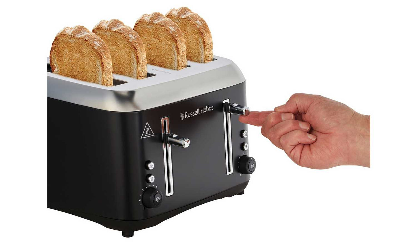 Russell Hobbs Addison Matte Black 4 Slice Toaster 27740