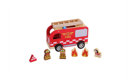 Chad Valley Wooden Fire Engine Playset