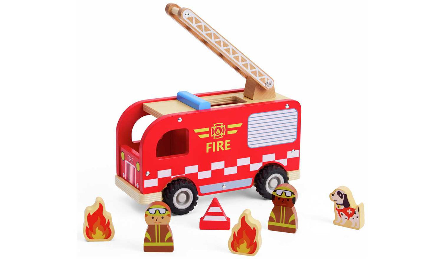 Chad Valley Wooden Fire Engine Playset