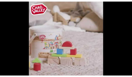 Chad Valley PlaySmart Wooden Block Set - 80 Pieces