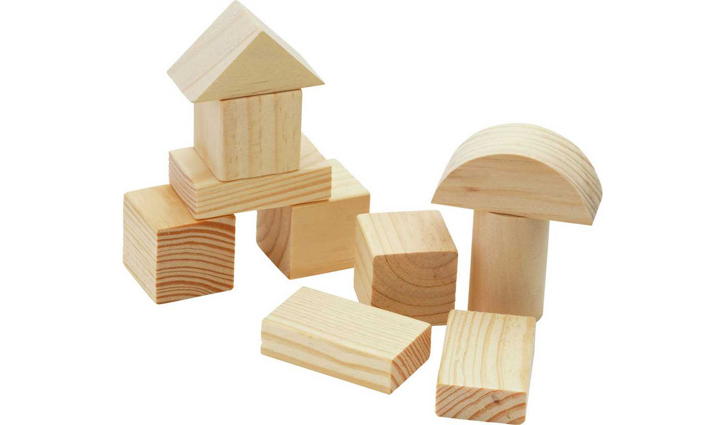 Chad Valley PlaySmart Wooden Block Set - 80 Pieces