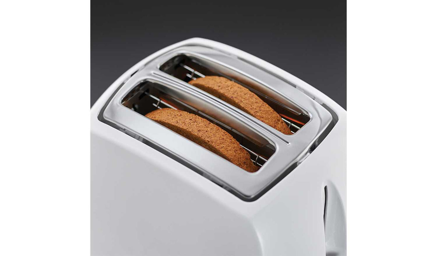 Russell Hobbs Textures 2 Slice White Plastic Toaster 21640