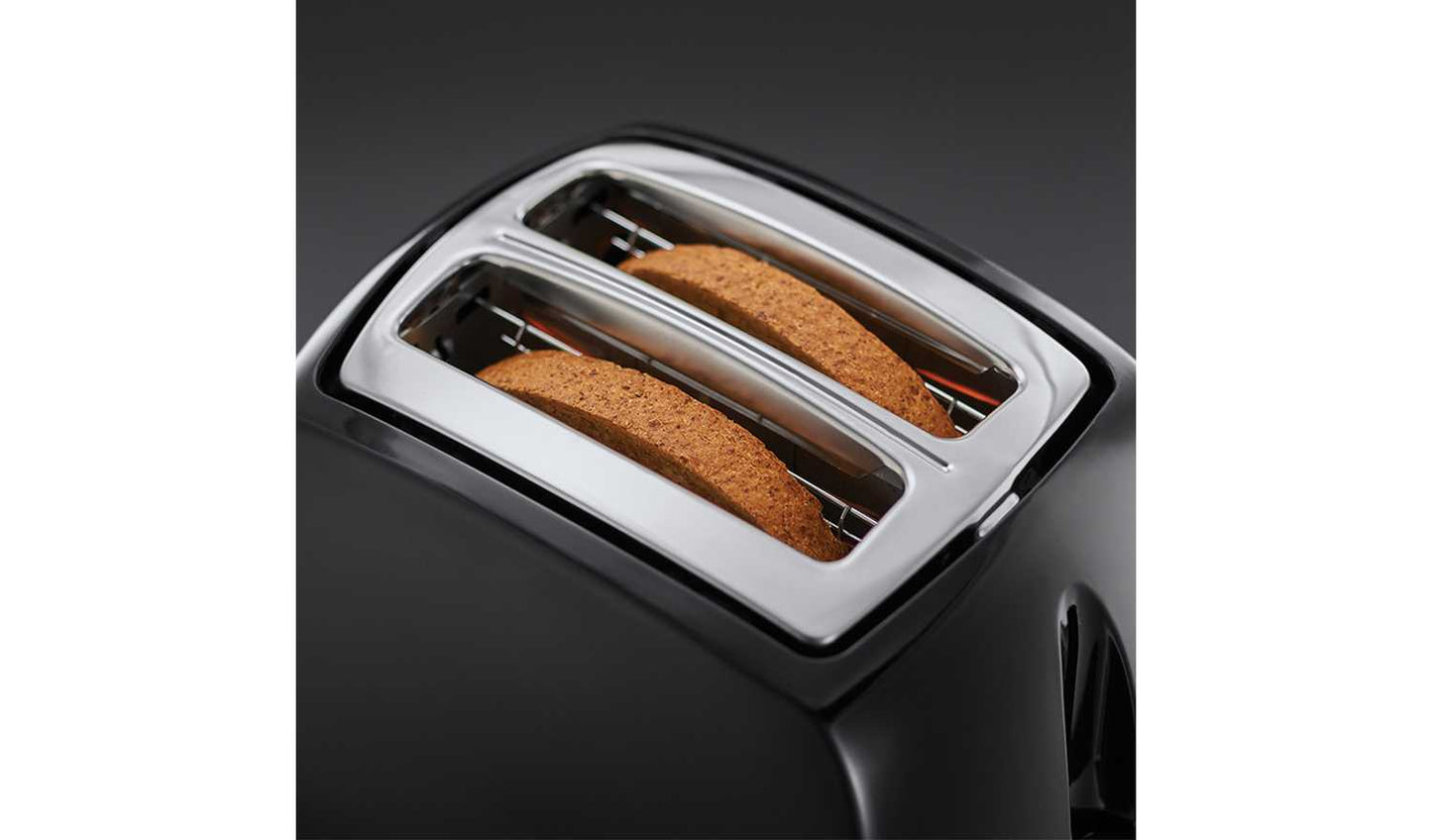 Russell Hobbs Textures 2 Slice Black Plastic Toaster 21641