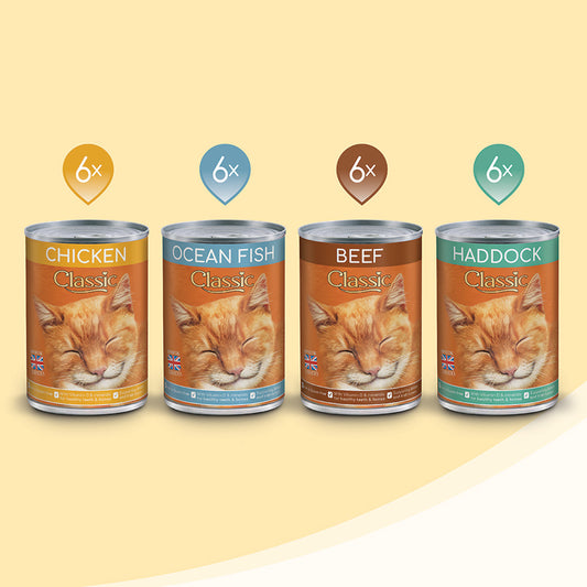 Classic Wet Cat Food Meat & Fish In Jelly 24x400g