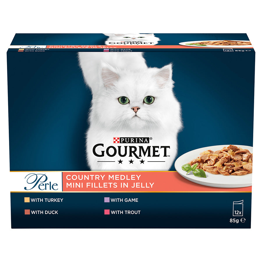 Gourmet Perle Wet Adult Cat Food Country Medley 12x85g