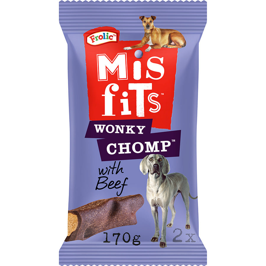 Misfits Wonky Chomp Medium Breed Adult Dog Treats Liver 170g