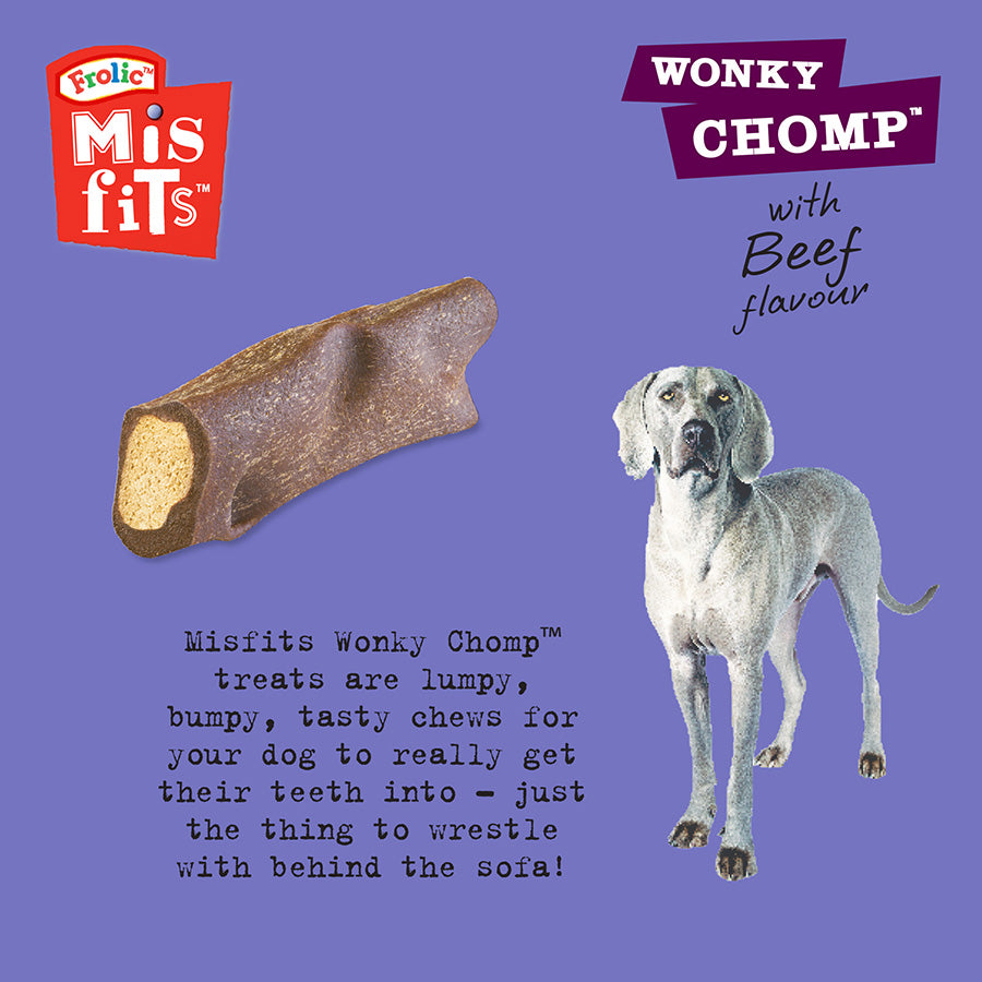 Misfits Wonky Chomp Medium Breed Adult Dog Treats Liver 170g