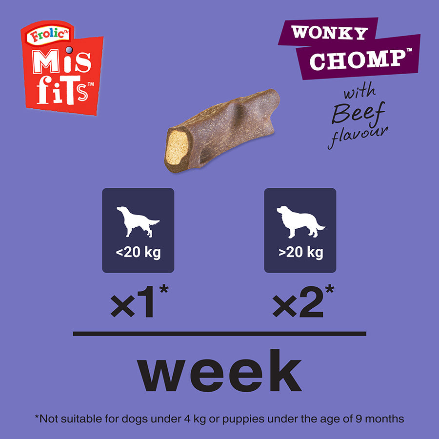 Misfits Wonky Chomp Medium Breed Adult Dog Treats Liver 170g