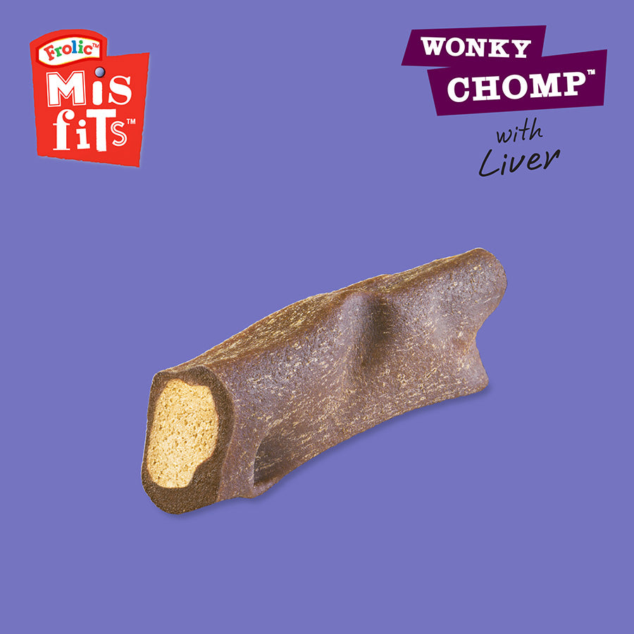 Misfits Wonky Chomp Medium Breed Adult Dog Treats Liver 170g