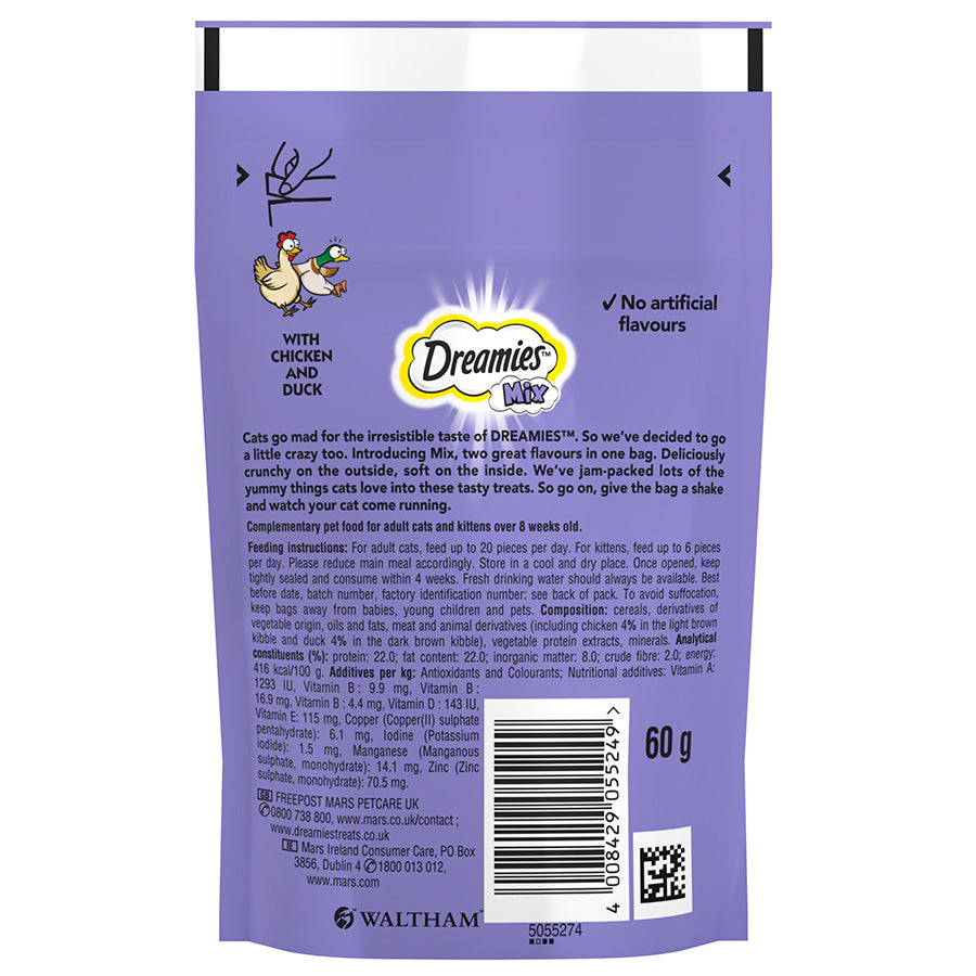 Dreamies Mix Cat Treat Biscuits with Chicken & Duck 60g