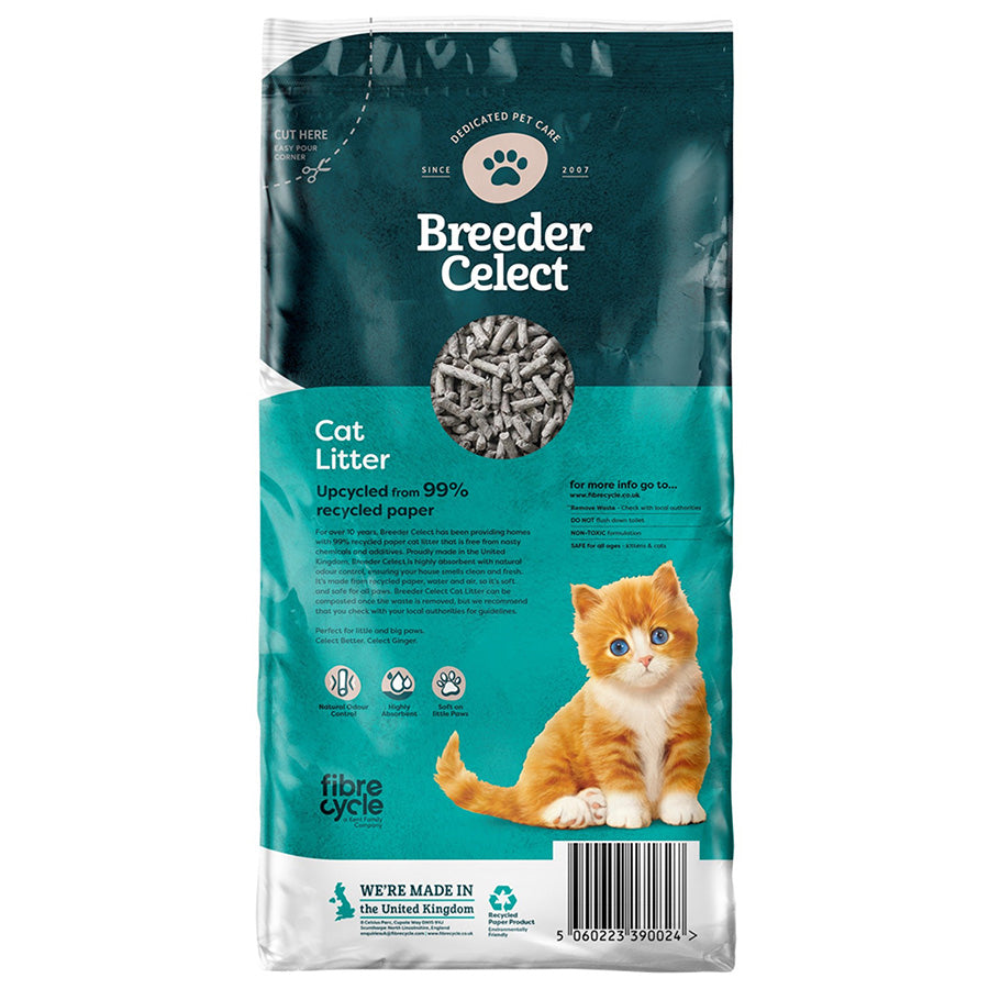 Breeder Celect Recycled Paper Pellet Cat Litter
