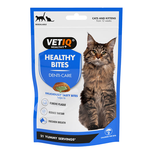 VetIQ Healthy Bites Breath & Dental Cat Kitten Treats 65g