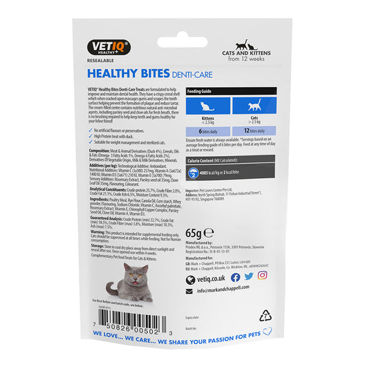 VetIQ Healthy Bites Breath & Dental Cat Kitten Treats 65g