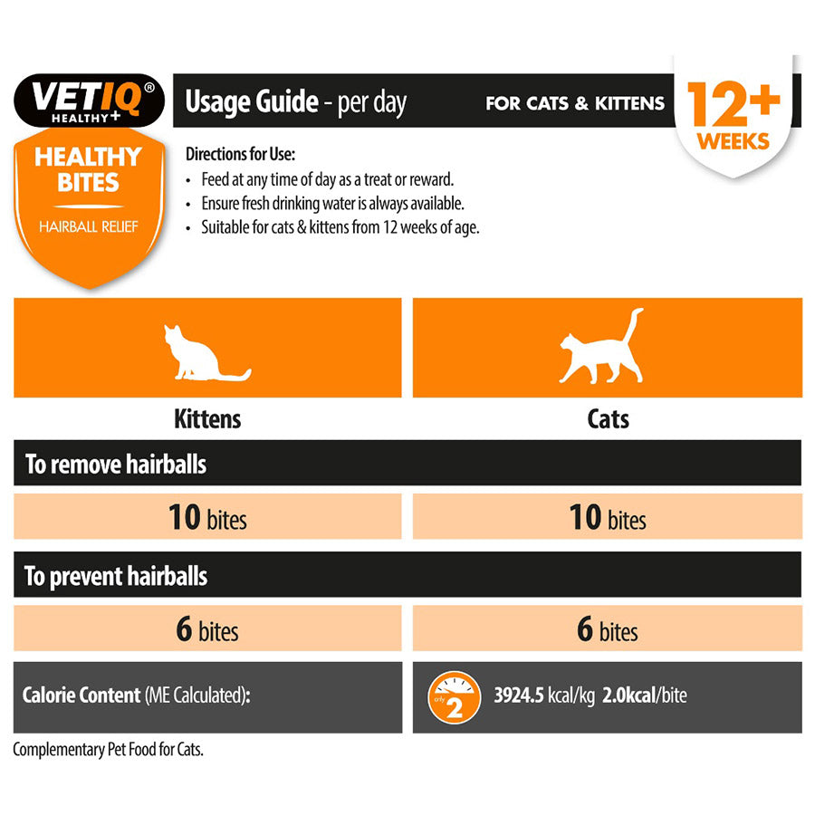 VetIQ Hairball Remedy Healthy Bites Treats for Cats & Kittens 65g