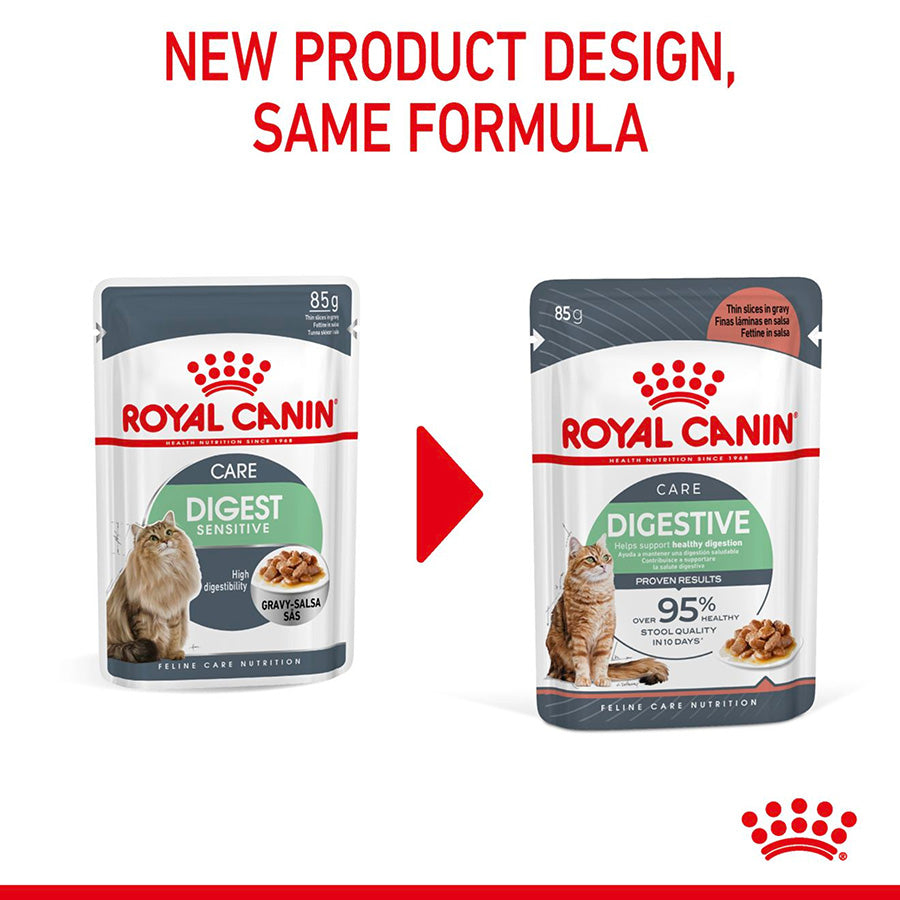 Royal Canin Feline Digest Sensitive Wet Adult Cat Food In Gravy 12x85g