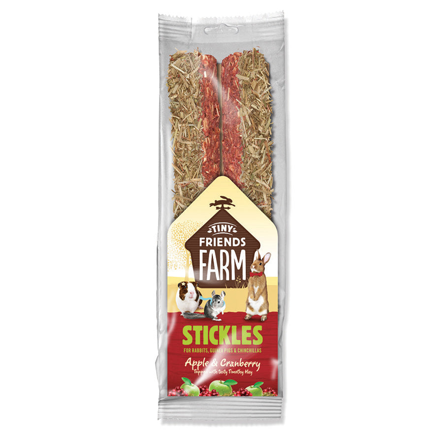 Tiny Friends Farm Stickles Small Animal Treats Apple and Cranberry 100g